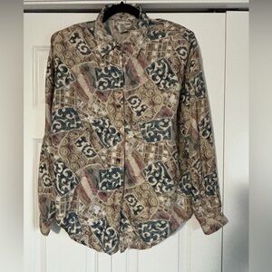 Vintage 90's Jonathan Martin Silk Multicolor Patterned Shirt